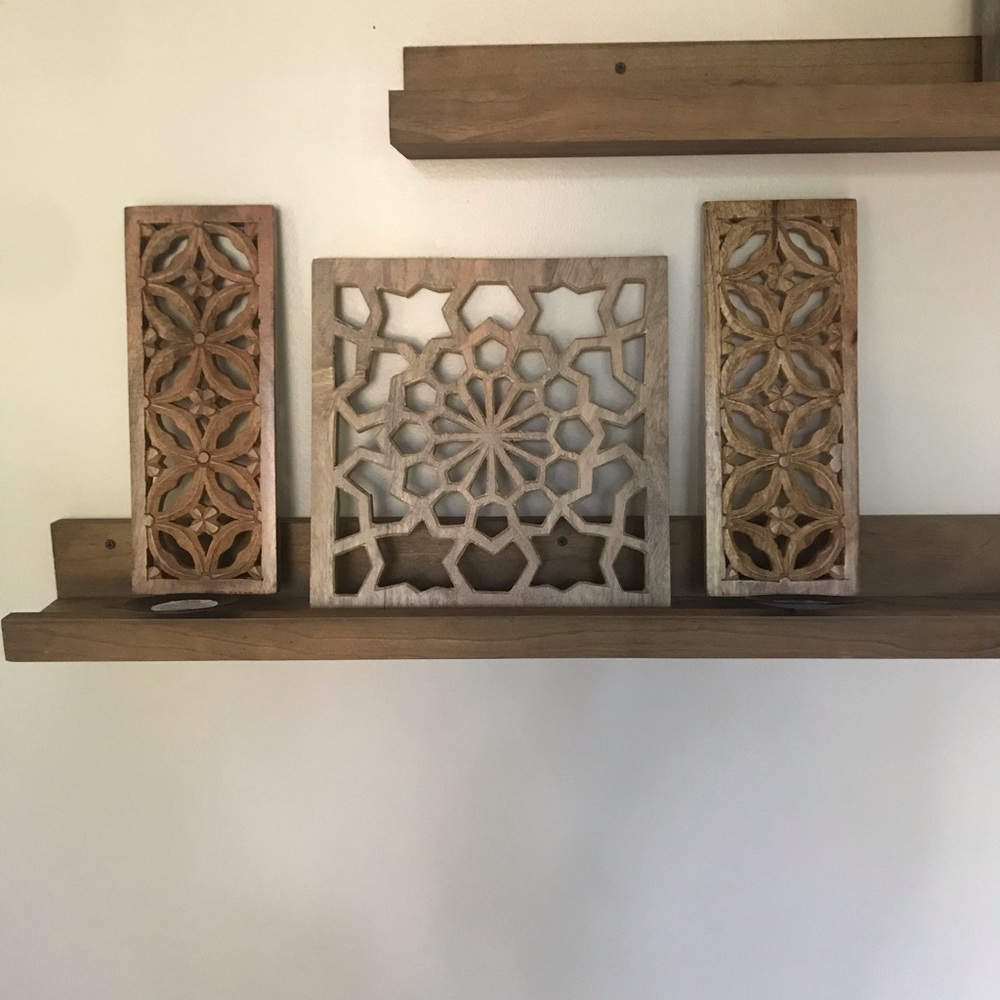 Wood carved wall art (set of 4) from World Market